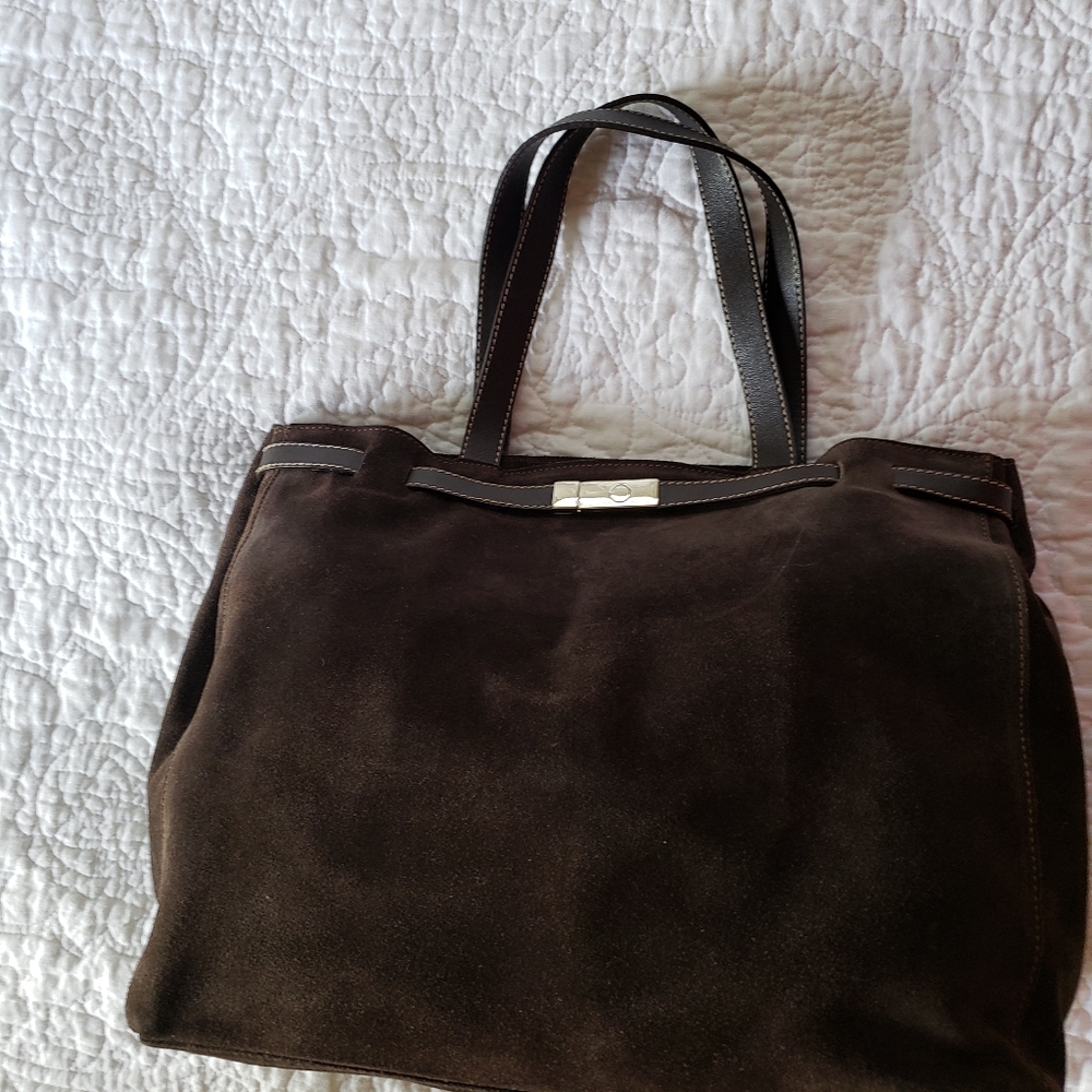 TALBOTS Chocolate Suede Satchel